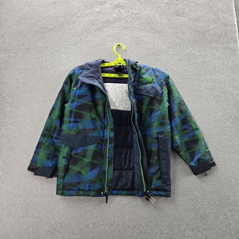 The North Face Boys Jacket M (10/12) Blue‎ Embroidered Geometric Heatseeker